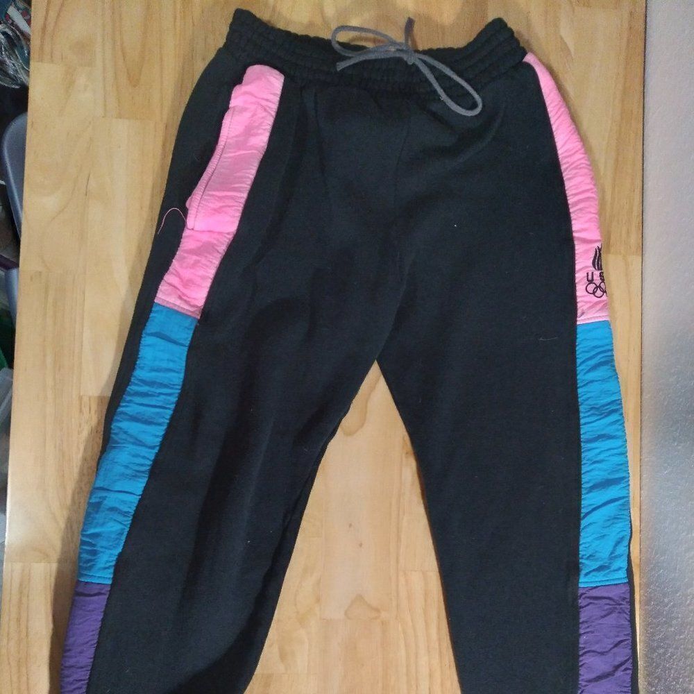 Vintage USA Olympics Neon Color Block Sweat Pants